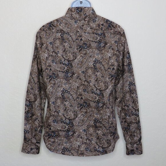 Consequence* Men's Long Sleeve Button Down Curved Hem BOHO Shirt~ Size Medium - Picture 2 of 11